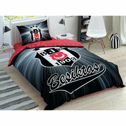 Bedding Sets Tac Licenced Cotton 3 Pcs Single Size Duvet Cover Set Besiktas Light Glow 1 Pilowcase Bedspread