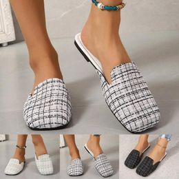 Slippers Women Wedge Slides Ladies Fashion Summer Cloth Face Closed Toe Cowboys For Matching Robe And