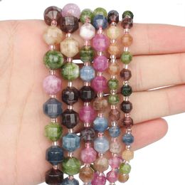 Loose Gemstones 6 8 10mm Imitation Tourmaline Natural Stone Faceted Bead OLive Shape For Jewellery DIY Making Bracelet Necklace