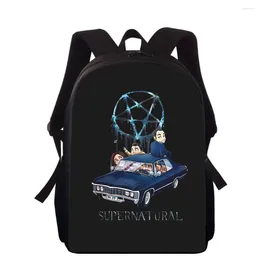 School Bags Supernatural 16" 3D Print Kids Backpack Primary For Boys Girls Back Pack Students Book