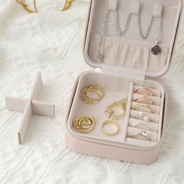 Storage Boxes Travel Leather Jewellery Box Multi-functional Necklace Earring Ring Single-layer