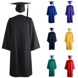 Clothing Sets Academic Graduation Gown Robe Mortarboard Cap Adult Set School Uniform University