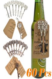 Metal Key Beer Bottle Opener Wine Ring Keychain Wedding Party Favors Vintage Kitchen Accessories Antique Gifts for Guests7137748