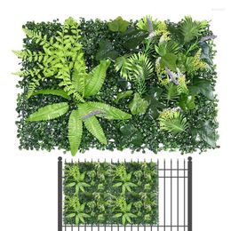 Decorative Flowers Artificial Garden Fence Realistic Leaves Wall Panel Privacy Trellis Screen Faux Ivy Green Plant Enclosure Decor