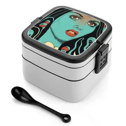 Dinnerware Diviniation Bento Box Lunch Thermal Container 2 Layer Healthy Third Eye Spirit Spiritual Magic Occult Witch Ghost
