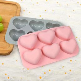 Baking Moulds DIY Heart Pattern Cake Moulds Six-Link Mousse Chocolate Silicone Tools Valentine's Day Handmade Creative Gifts