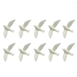 Decorative Flowers 10 Pcs Little White Pigeon Model Artificial Decor Miniature Fairy Figurines Resin Lovers Work Desk Accessories