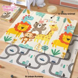 Pads Infant Shining Baby Play Mat 180x200x1.5cm Folding Baby Mat Antislip Puzzle Children's Mat Tapete Infantil Room Crawling Pad