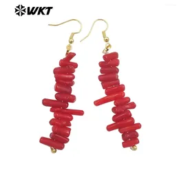 Dangle Earrings WT-E752 Arrival Amazing Colourful Natural Coral With Long Hook For Girls In Beach Jewellery Accessories