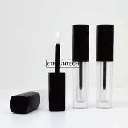 Storage Bottles 100pcs 3ml Matte Clear Lip Gloss Tube With Aluminium Cap Empty Liquid Lipstick Refillable Black F3292