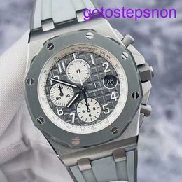 Causal AP Wrist Watch Royal Oak Offshore Series 26470IO Mens Watch Grey Ceramic Ring Titanium Metal Calendar Timing 42mm Automatic Mechanical Watch