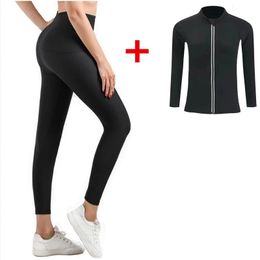 Sauna Suit for Women Weight Loss Sweat Suit Slim Fitness Clothes Thermo Sauna Leggings Waist Trainer Vest Body Shaper Shirt 240415