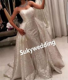Sequin Ball Gown Prom Dresses with Detachable Overskirt Sweetheart Sleeveless Glitter Glued Sequin Party Dresses Evening Wear Swee1556891