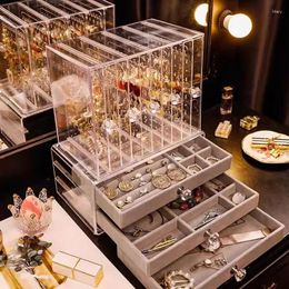 Storage Boxes Transparent Acrylic Jewellery Fashionable Earrings Display Rack Caja Almacenadora Organizadora Make Up Organiser