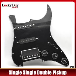 Cables Prewired 3ply Pickguard Scratchplate SSH 2single Coil and 1 Dual Coil Pickup with Push Pull Switch 2T1V Guitar Pickup
