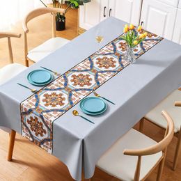 Table Cloth PVC Tablecloth Waterproof And Oil Disposable National Wind Cloth_AN1874