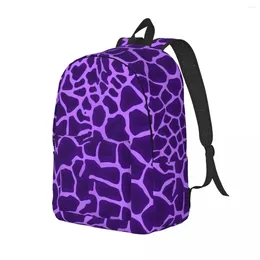 Backpack Giraffe Print Purple Animal Fun Backpacks Boy Girl Outdoor Style Lightweight High School Bags Quality Rucksack
