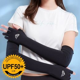 Sunscreen Gloves Summer ice Silk Sleeves UV Protection Long Outdoor Driving Men Womens Antiultraviolet 240402