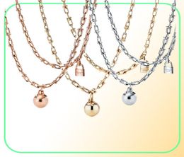 Memnon Jewellery 925 Sterling Silver European style round ball lock necklaces For Women Pendant Ushaped Chain Necklace Gift to Love3418761