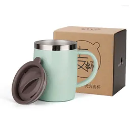 Cups Saucers BPA Free Office Coffee Cup Antibacterial 304 Stainless Steel Drinkware 420ml Anti-fall Anti-scalding Water Home Kitchen J418