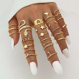 Open Multi Joint 27 Pieces Set, Combination, Niche High-end Luxury Ring for Women