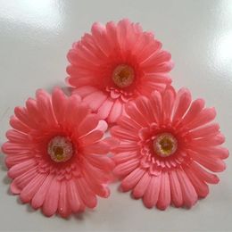 Decorative Flowers 50pcs/lot 10cm Artificial Gerbera Daisy Silk Heads For DIY Wedding Party Home Decor Craft Supplies Flower