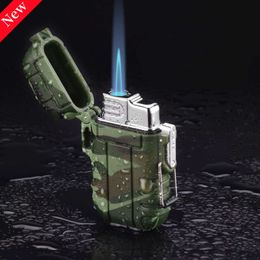 2024 New Waterproof Butane Without Gas Cigarette Lighter Portable Outdoor Windproof Turbine Lighter Suitable for Wild Survival Tools