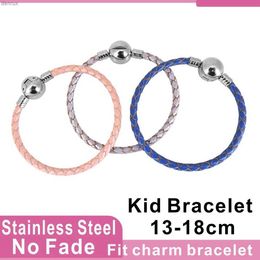 Other Bracelets Pandoraer Charm Bracelets 2023 New Leather Bracelet Bangles For Women Girl Kids Jewellery Gift Special Offer 13-18cmL240415