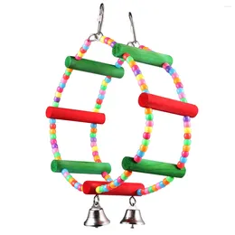 Other Bird Supplies Pet Parrot Ferris Wheel Toy Colorful Chewing Swing Bamboo Birds Pets Cage Accessory For Lovely