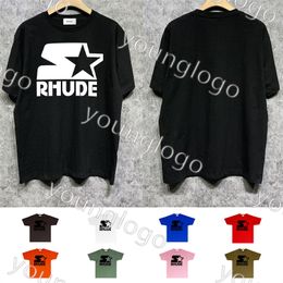 Mens Summer Casual Shirt High Street Hiphop T Shirts Clothing Rhude Letter Printed Tees