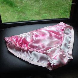 Women's Panties Glossy Ice Silk Tight Satin Lingerie Plus Size Underwear Sexy Medium Waist Briefs