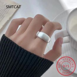 Cluster Rings 925 Sterling Silver Smooth Surface Female Adjustable Ring Wedding For Women Luxury Jewellery Wholesale Accessories