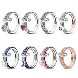 Cluster Rings LR 925 Sterling Silver Women's Ring Fashion Charm Making Me Series 2024 Trend Authentic Wholesale Party Gift Art Design Girl