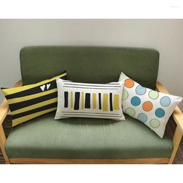 Pillow Simple Music Stripe Style Sofa Decorative Throw Case Geometric Cartoon Love Cotton Linen Chair Cover 30x50cm
