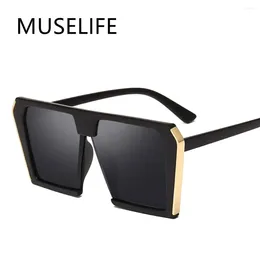 Sunglasses Oversized Square Fashion Women Metal Gradient Sun Glasses Luxury Lady Sunglass Eyewear UV400 Shades Gafas De Sol