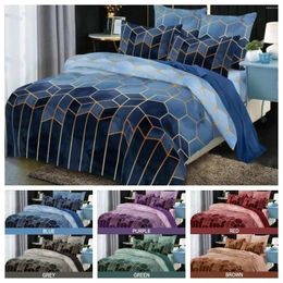 Bedding Sets 34 2/3pcs Set Plaids Printing Duvet Cover 1 Quilt 1/2 Pillowcases US/EU/AU