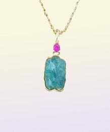 Gold Bear Color Necklace With Amazonite And Rubby Authentic 925 Sterling Andy Jewel 81278205083550535956786