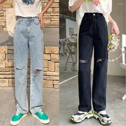 Women's Jeans Stright Trousers Pants Female Large Size Boyfriend Y2k Denim Femme High Waist Mom Ripped Vaqueros Mujer Pantalon