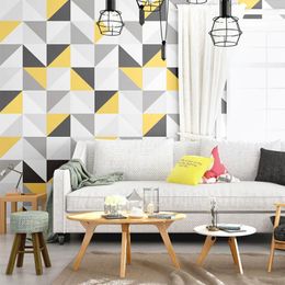 Wallpapers Nordic Ins Style Wallpaper Mural Modern Simple Geometric Lattice Living Room TV Sofa Bedroom Home Decor Wall Paper