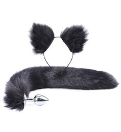 2Pcs set y Faux Fur Tail Metal Butt Plug Cute Cat Ears Headband for Role Play Party Costume Prop Adult Sex Toys189x7592554