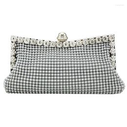 Evening Bags Gold Clutch Bag Glitter Bead Designer Elegant Woman Party Vintage Bridal Purse Silver Handbag