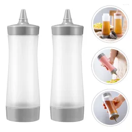 Dinnerware Sets 4Pcs Sauce Squeeze Condiment Ketchup Bottles Hair Colour Bottle Applicator For Kitchen