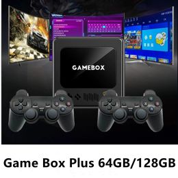 Gamepads Super 4K HD TV Video Game Console 8G 64GB 128GB Dual Wireless Controller For PS1/FC/GBA 10000 Classic Retro Games Box Plus