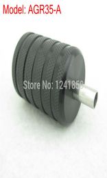 Whole35mm Knurled Black Aluminium Alloy Tattoo Grip With Back Stem Supply AGR35A8815773