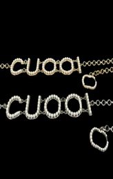 Womens Chain Belt Pearl Diamonds Waistband Designer Golden Sliver Metal Belts Letters Luxury Waist Girdle Weote5455085