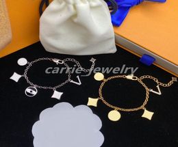 Eleganti braccialetti di bracciale gioielli di moda uomo donna a catena bracciali per matrimoni lettere di pietra design di alta qualità875075555