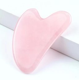 Rose Gua sha stone Quartz pink Jade Board NaturalStone Crafts Scraper Chinese GuaSha pad WLL8669025410