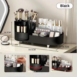 Storage Boxes 360° Rotating Desktop Makeup Organizer Cosmetic Box Brush Holder Eye Shadow Lip Glaze Jewelry Container For Women