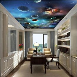 Wallpapers Wellyu Custom Wallpaper 3d Space Star Solar System Planet Living Room Ceiling Zenith Mural Background Wall Papers Home Decor