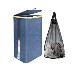 Laundry Bags Basket With Lid Foldable Baskets Inner Bag And Feet Visualalisation For Clothes